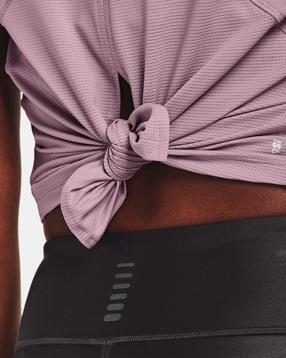 Women's UA Iso-Chill Run Short Sleeve, Pink, pdpMainDesktop image number 3